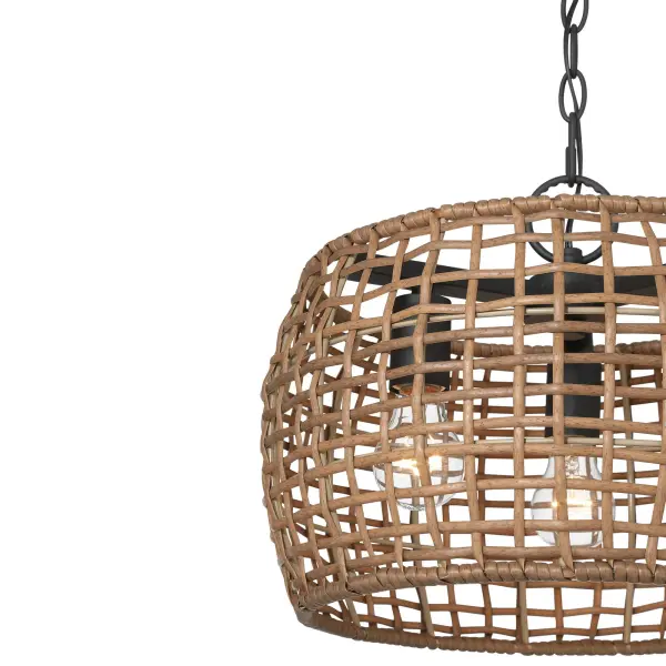 Weavelight Three Light Pendant in Natural Black - Image 6