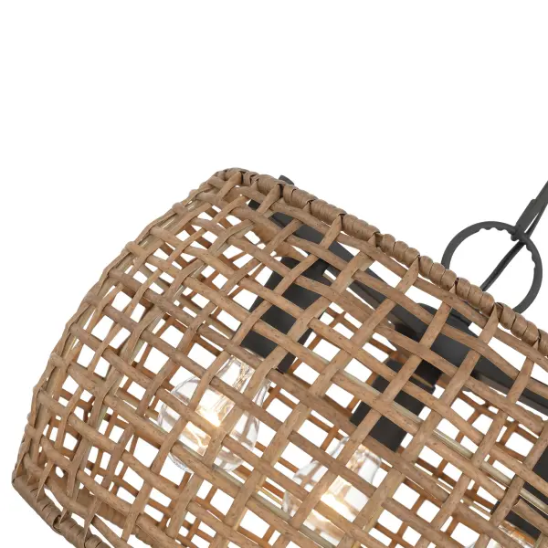 Weavelight Three Light Pendant in Natural Black - Image 7