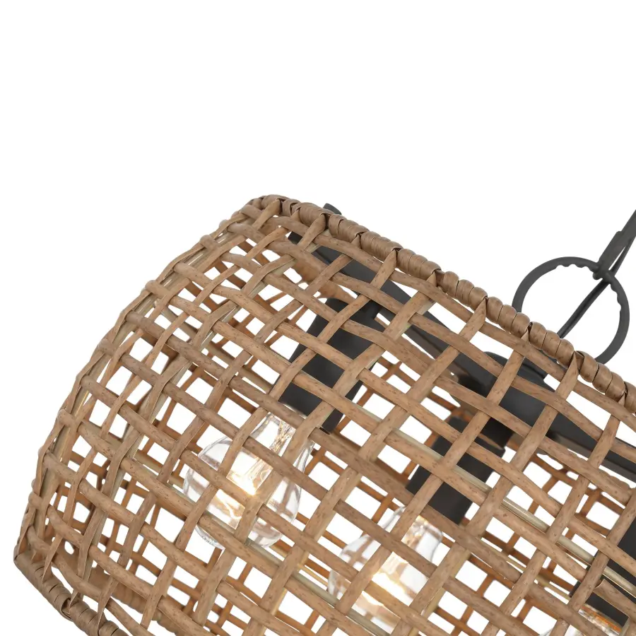 Weavelight Three Light Pendant in Natural Black - Image 7