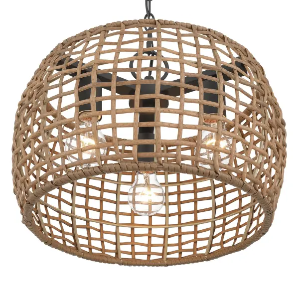 Weavelight Three Light Pendant in Natural Black - Image 8