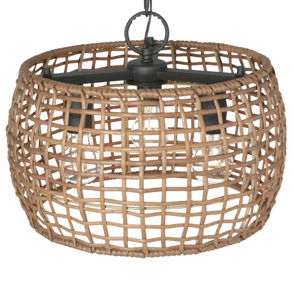 Weavelight Three Light Pendant in Natural Black - Image 9