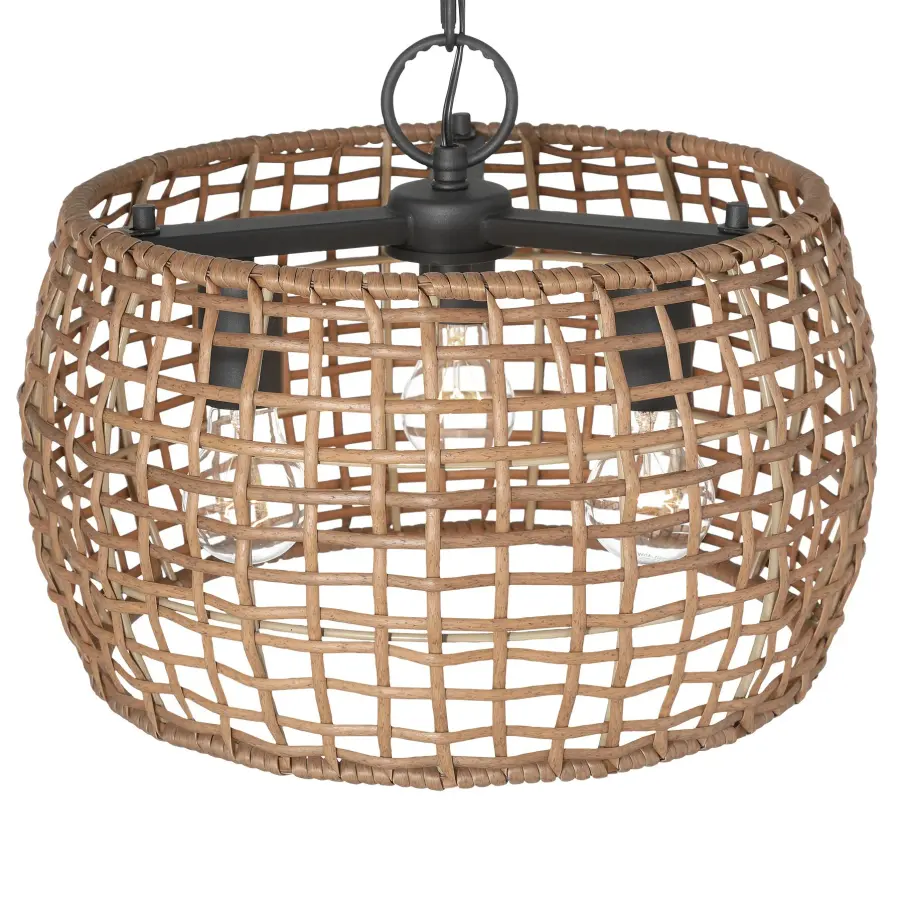 Weavelight Three Light Pendant in Natural Black - Image 9