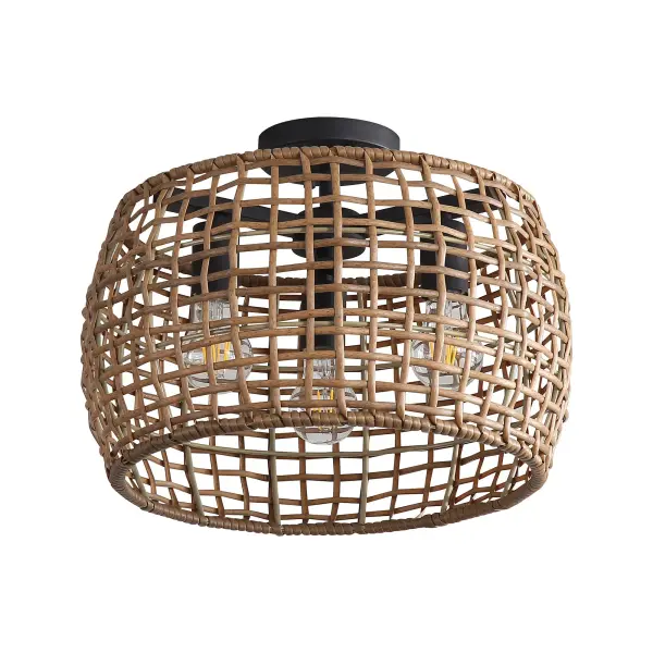 Weavelight 3-Light Semi-Flush Mount in Natural Black - Image 2