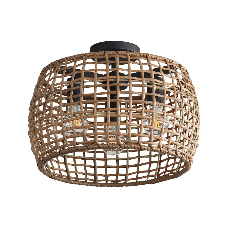 Weavelight 3-Light Semi-Flush Mount in Natural Black - Image 2