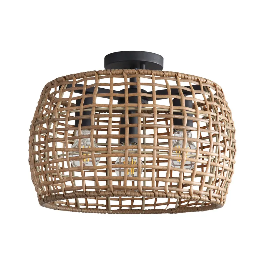 Weavelight 3-Light Semi-Flush Mount in Natural Black - Image 4