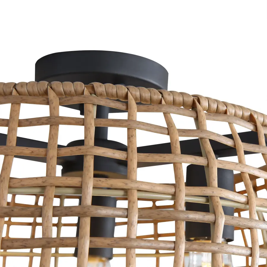 Weavelight 3-Light Semi-Flush Mount in Natural Black - Image 8