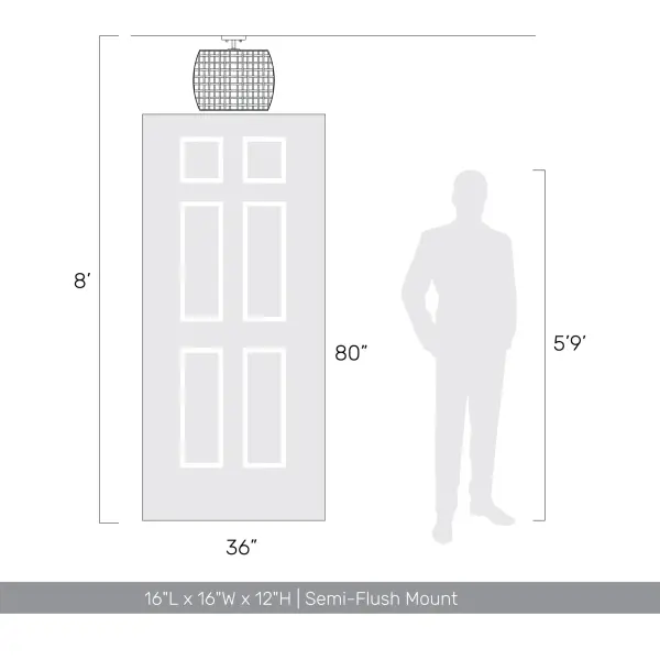 Weavelight 3-Light Semi-Flush Mount in Natural Black - Image 9