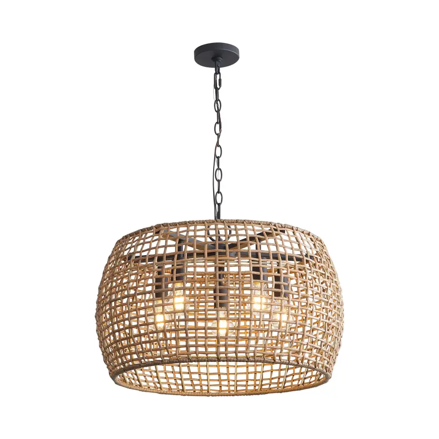 Weavelight Five Light Pendant in Natural Black - Image 2