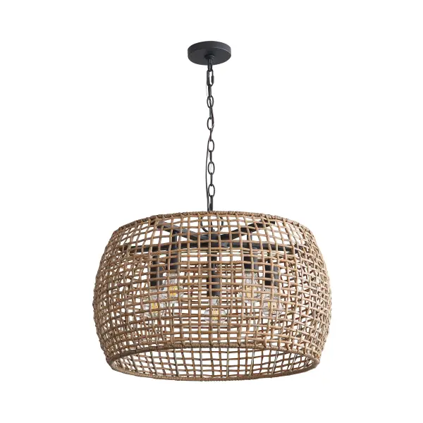 Weavelight Five Light Pendant in Natural Black - Image 3
