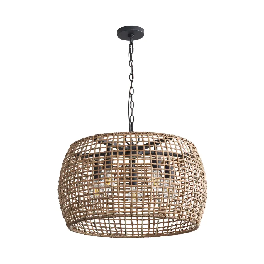 Weavelight Five Light Pendant in Natural Black - Image 3
