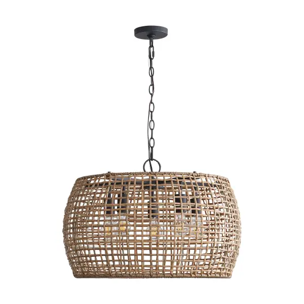 Weavelight Five Light Pendant in Natural Black - Image 5