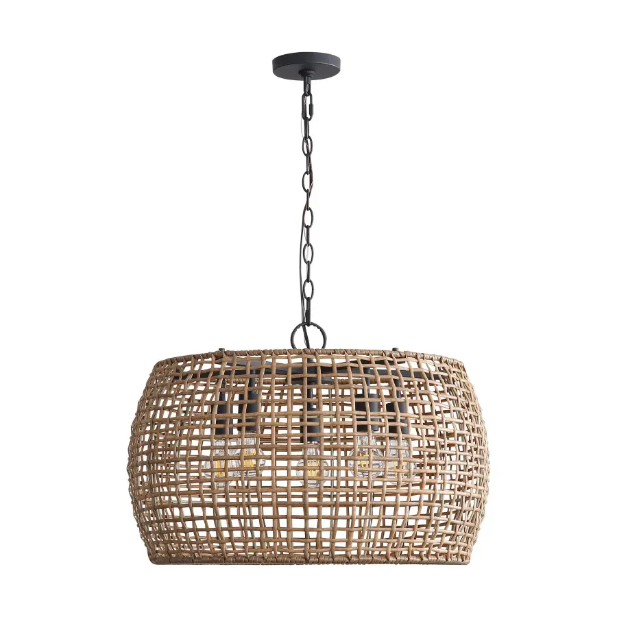 Weavelight Five Light Pendant in Natural Black - Image 5