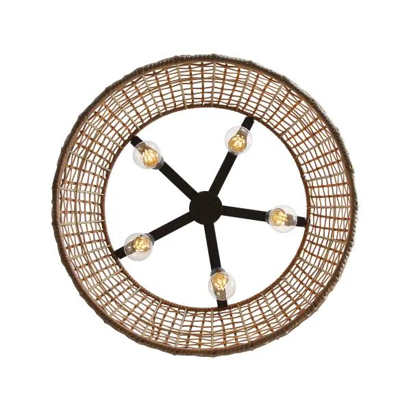 Weavelight Five Light Pendant in Natural Black - Image 6