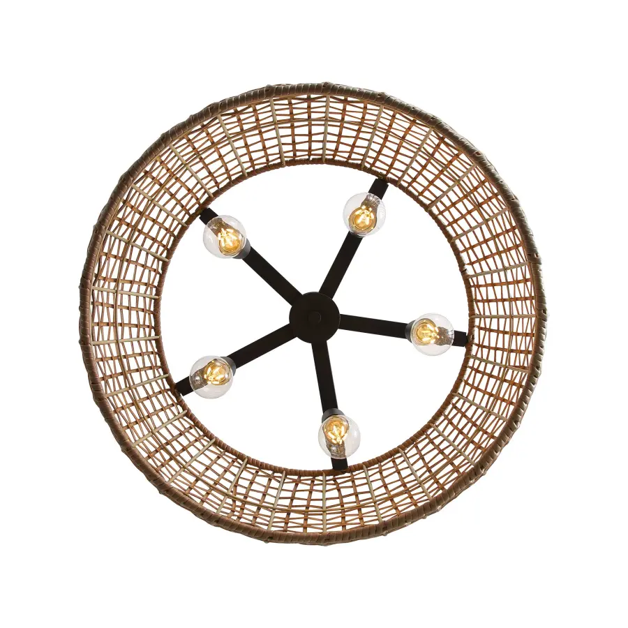 Weavelight Five Light Pendant in Natural Black - Image 6