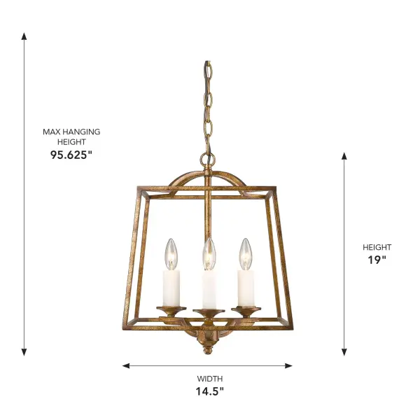 Golden Lighting Athena 3-Light Pendant in Grecian Gold - Image 4