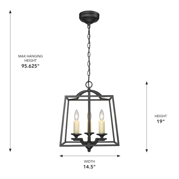 Golden Lighting Athena 3-Light Pendant in Natural Black - Image 6