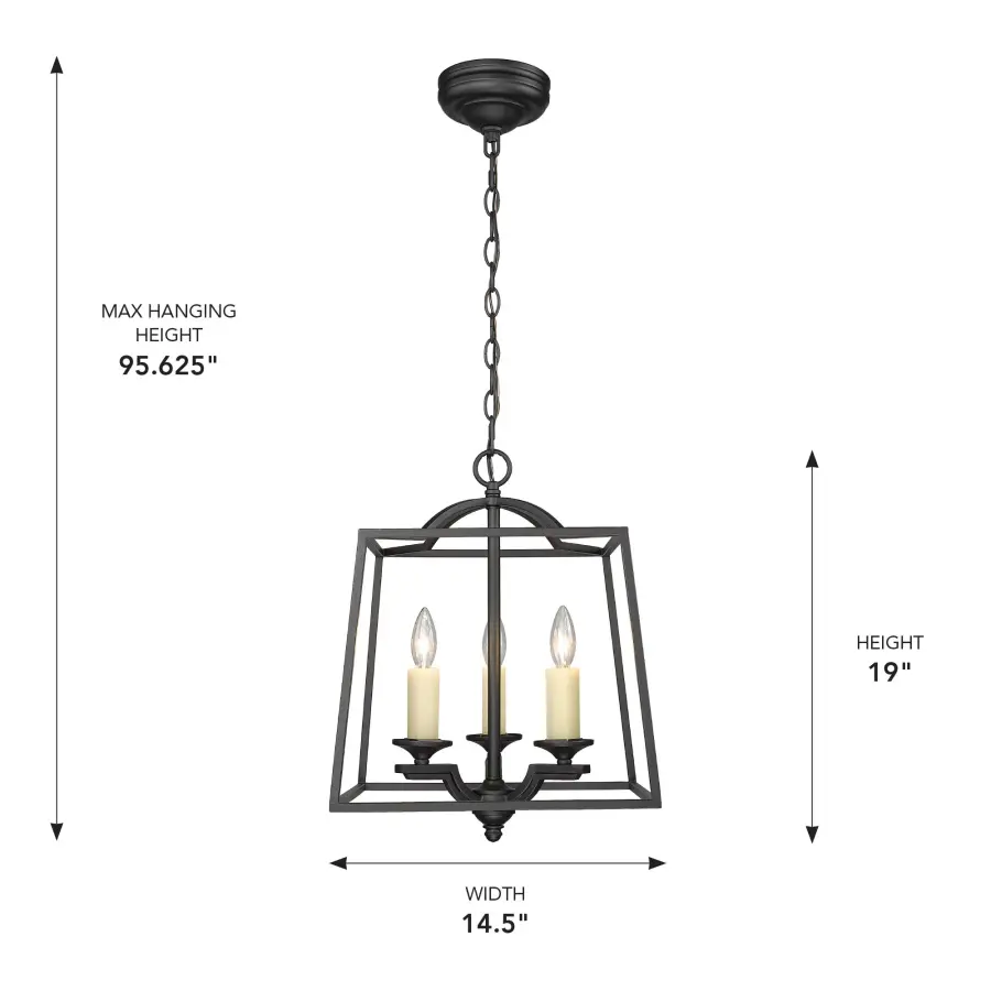 Golden Lighting Athena 3-Light Pendant in Natural Black - Image 6