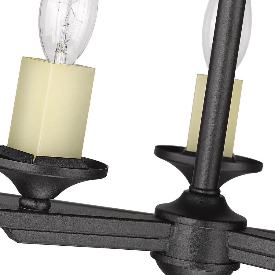Golden Lighting Athena 3-Light Semi-Flush Mount in Natural Black - Image 3