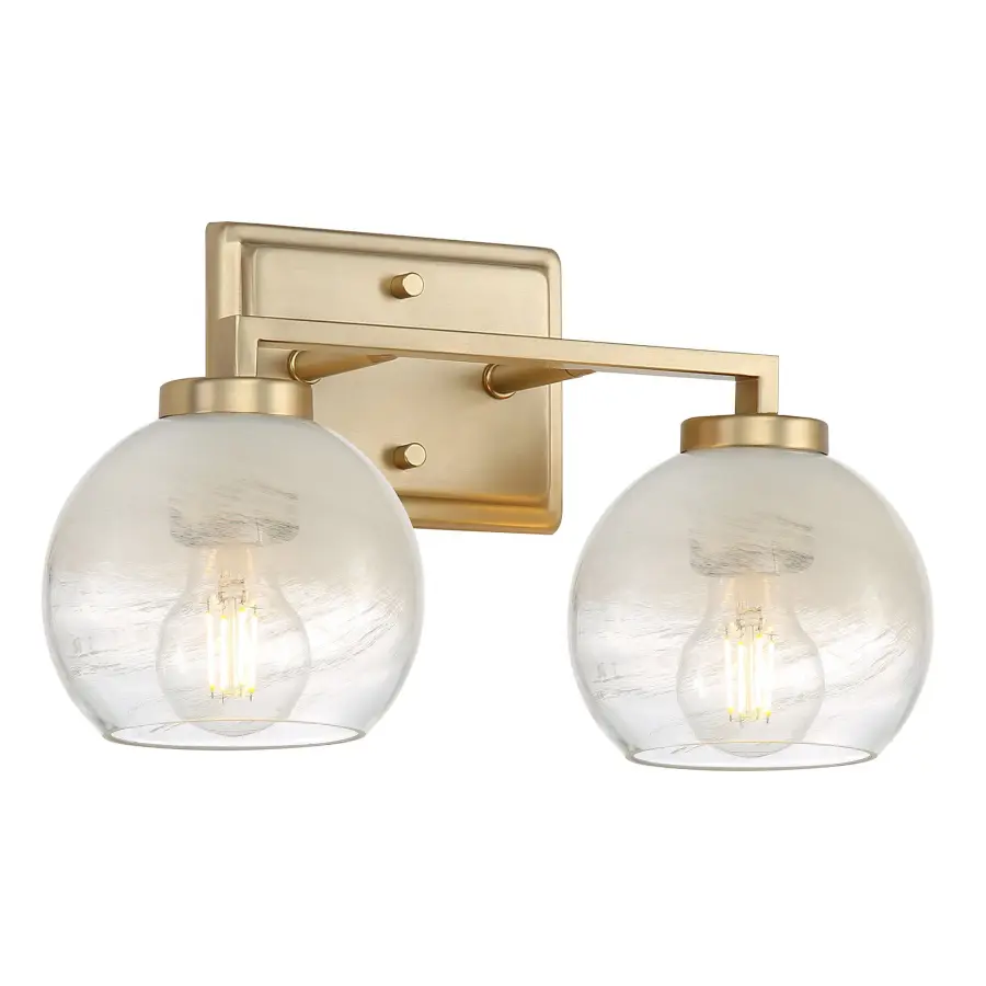 Elegant Glam Vanity Lighting with Sophisticated Champagne Brass Finish - Image 1