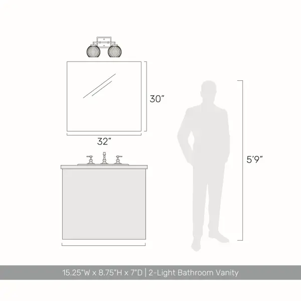 Elliott 2-Light Vanity in Brushed Champagne Brass - Image 7