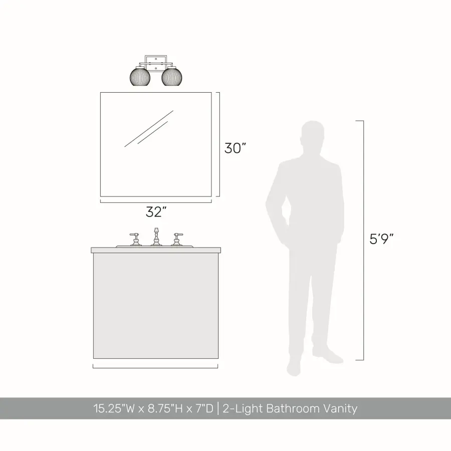 Elliott 2-Light Vanity in Brushed Champagne Brass - Image 7