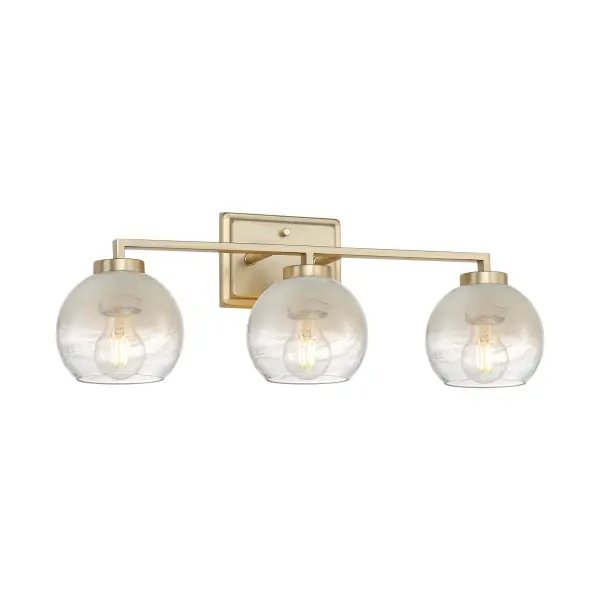 Sophisticated 3-Light Vanity with Warm Brass and Alabaster Glass - Image 1