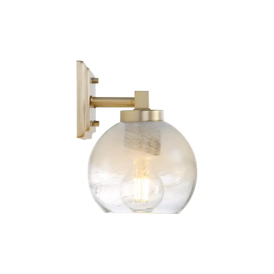 Sophisticated 3-Light Vanity with Warm Brass and Alabaster Glass - Image 2