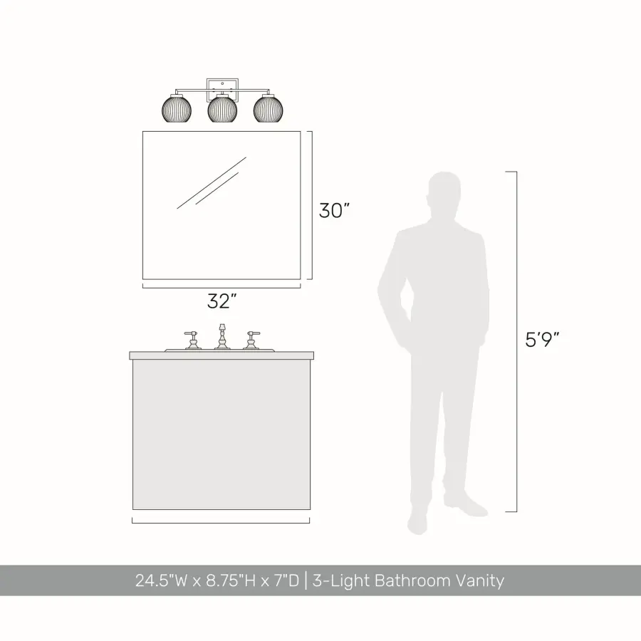 Elliott 3-Light Vanity in Brushed Champagne Brass - Image 7