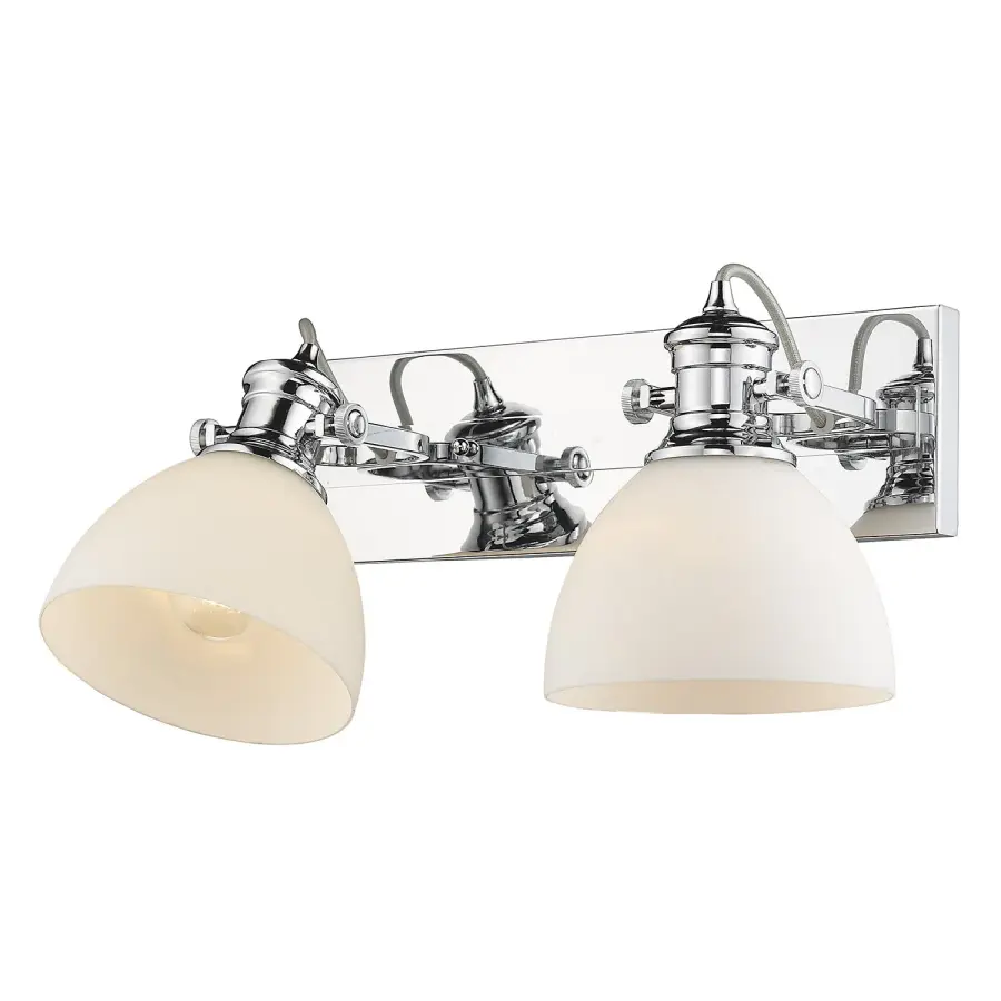 Hines 2-Light Vanity in Chrome and Opal Glass - Image 1