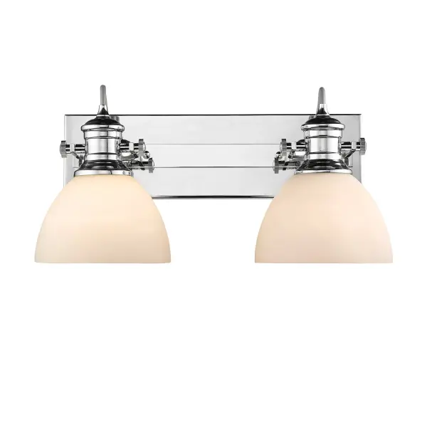 Hines 2-Light Vanity in Chrome and Opal Glass - Image 3