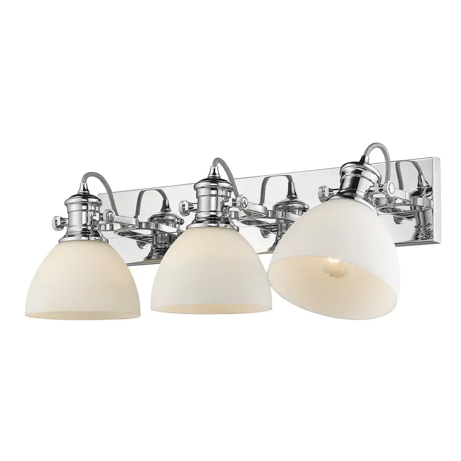 Hines 3-Light Vanity in Chrome and Opal Glass - Image 1