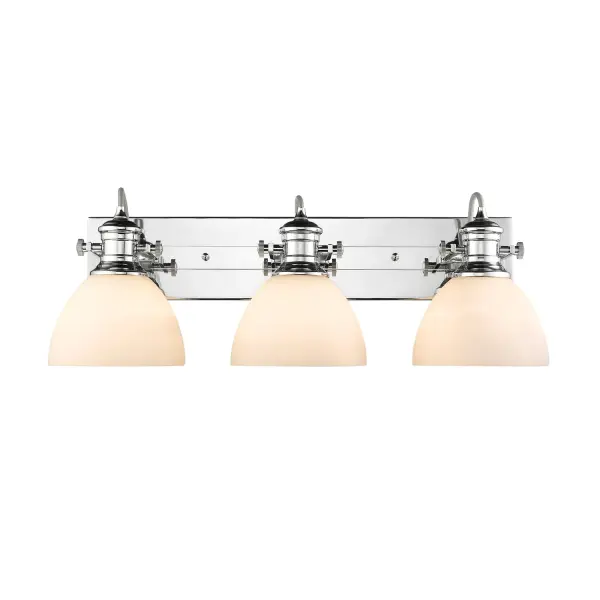 Hines 3-Light Vanity in Chrome and Opal Glass - Image 3