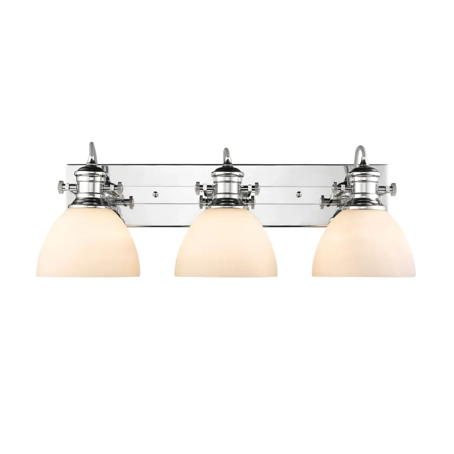 Hines 3-Light Vanity in Chrome and Opal Glass - Image 3