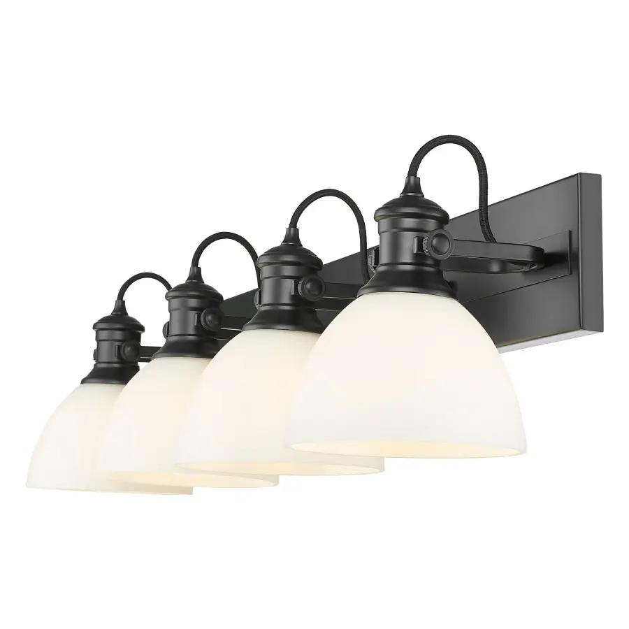 Elegant 4-Light Vanity with Adjustable Heads and Soft Opal Glow - Image 2