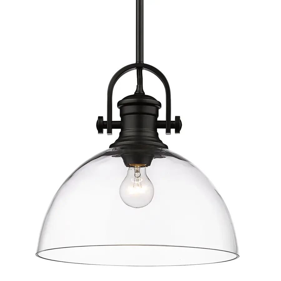 Hines 1-Light Pendant in Matte Black with Clear Glass - Image 1