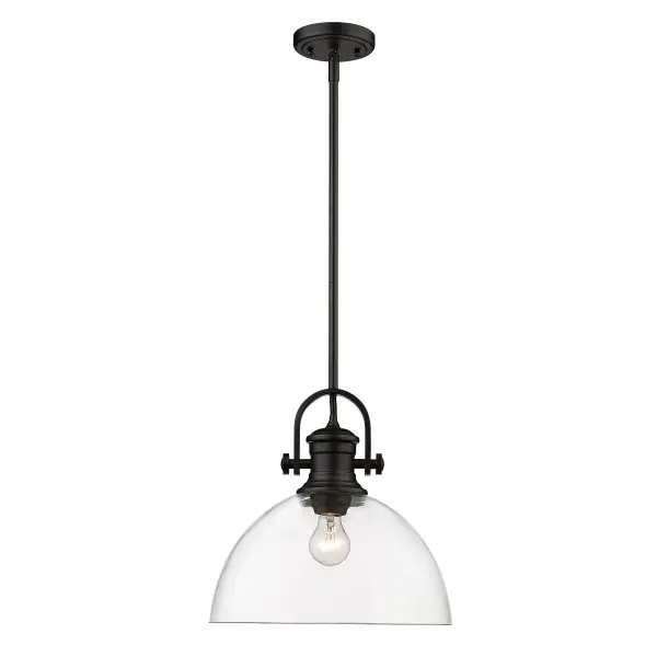 Hines 1-Light Pendant in Matte Black with Clear Glass - Image 3