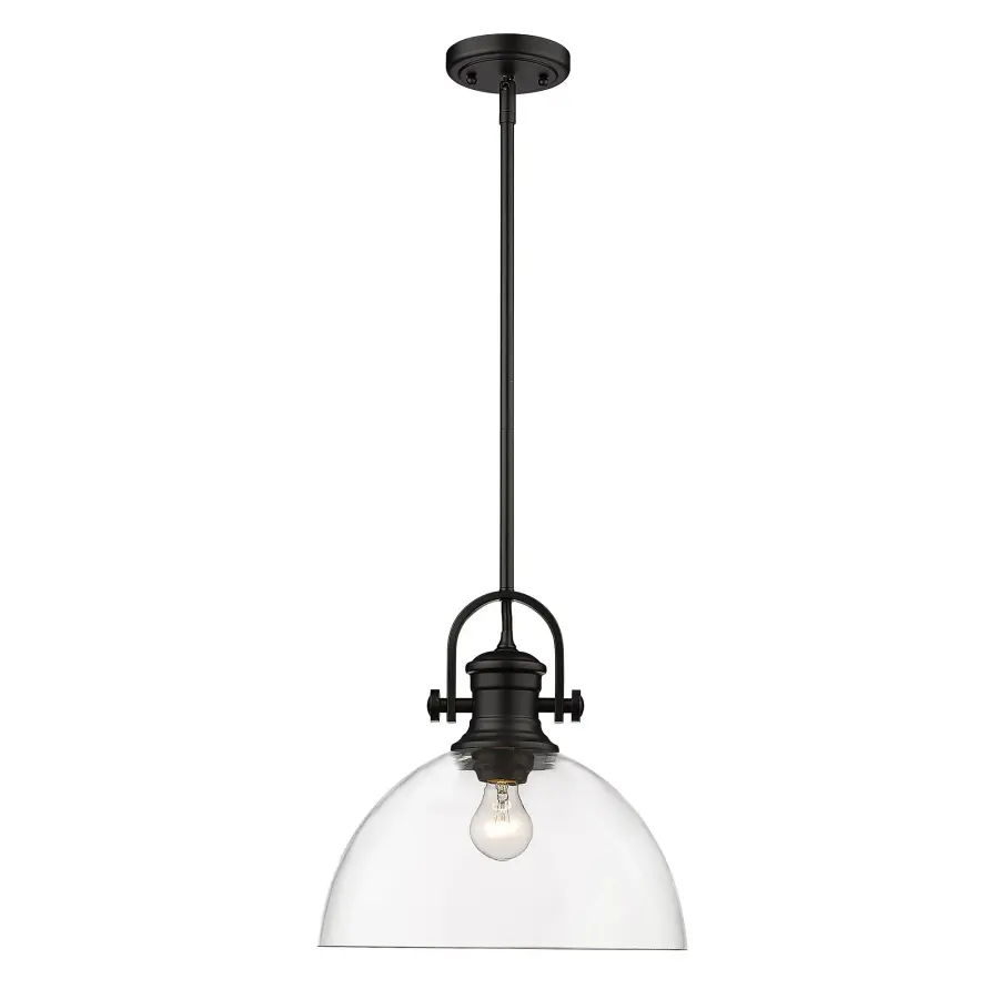 Hines 1-Light Pendant in Matte Black with Clear Glass - Image 3