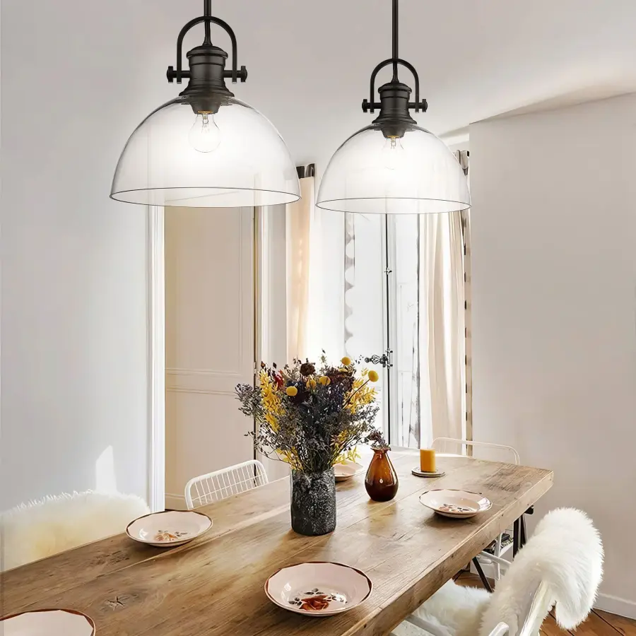 Hines 1-Light Pendant in Matte Black with Clear Glass - Image 4