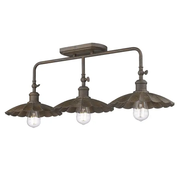 Clemence Three Light Vanity Light in Dark Rust - Image 3