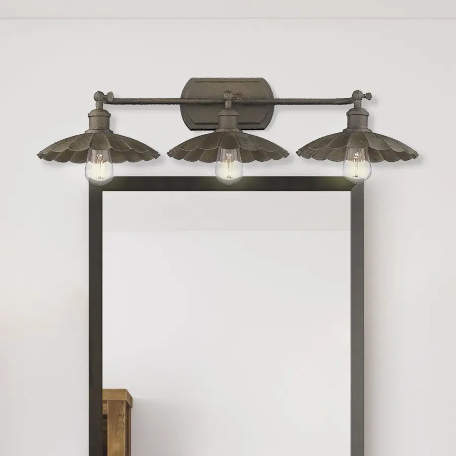 Clemence Three Light Vanity Light in Dark Rust - Image 7
