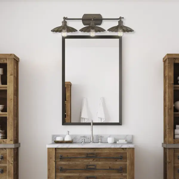 Clemence Three Light Vanity Light in Dark Rust - Image 8