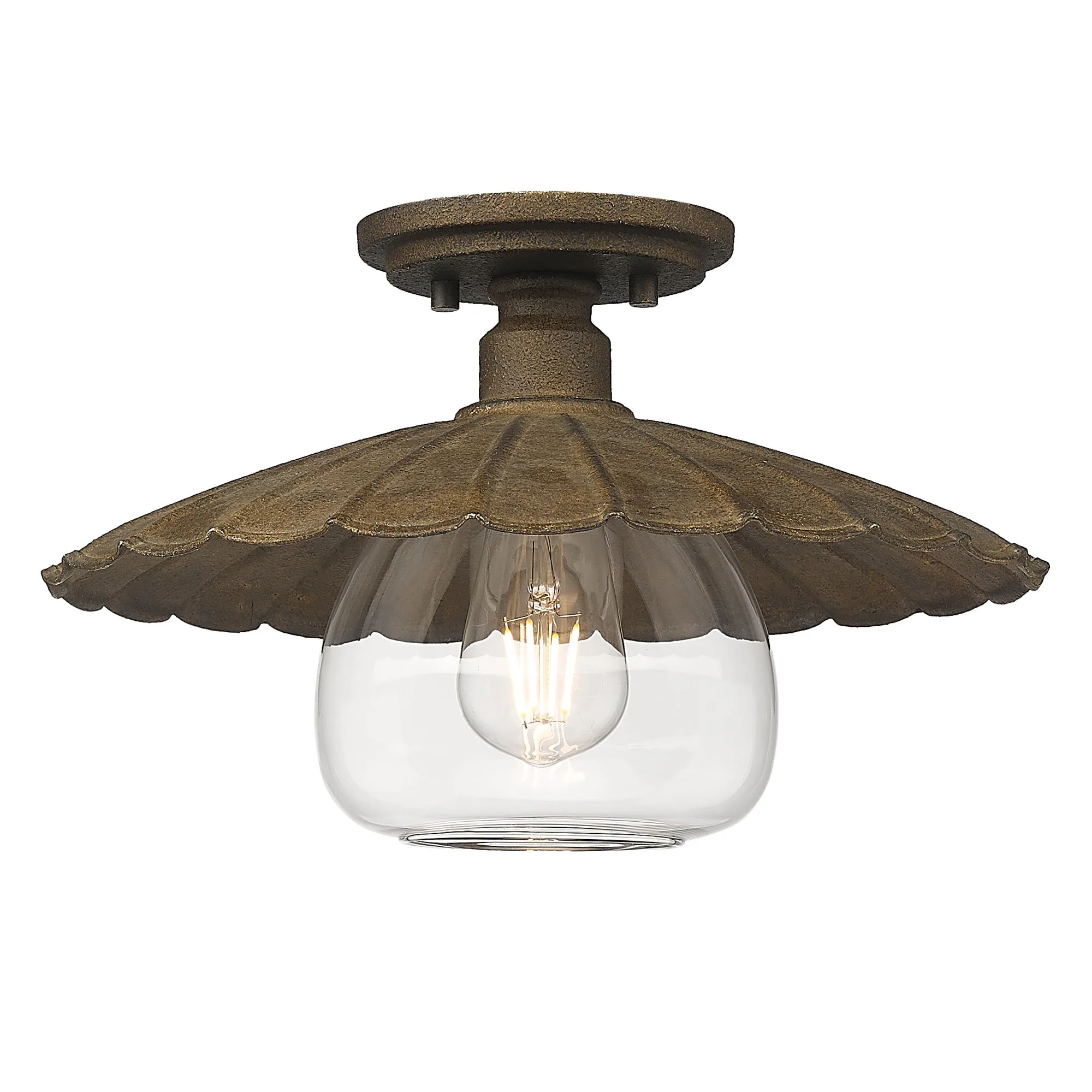 Clemence 1-light Flush Mount in Dark Rust