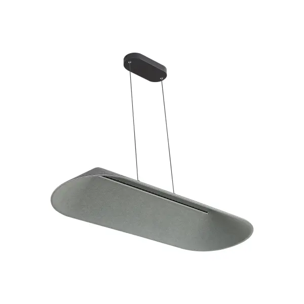 The Faroe Island Light combines contemporary design with innovative acoustic dampening felt shades. Its integrated LED technology delivers warm, glare-free illumination while the textured black and grey finish adds visual depth and tactile warmth to modern spaces. - alternate view