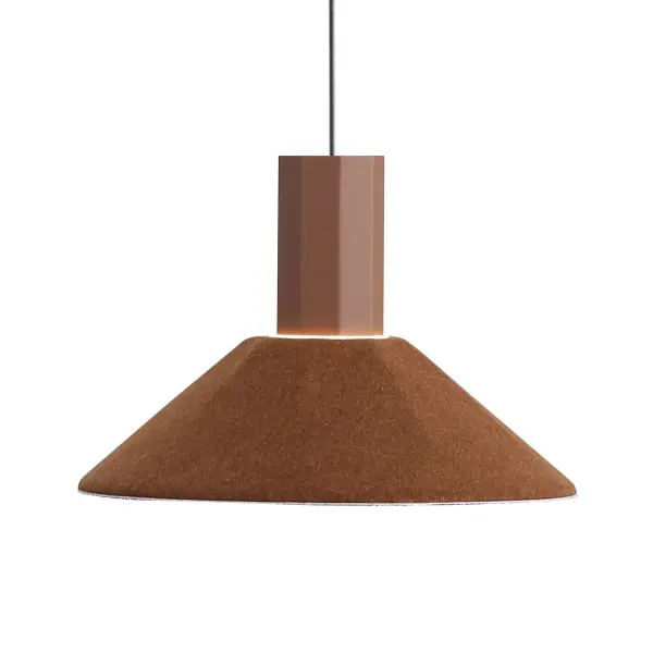 Golden Lighting Faroe 13" Integrated LED Pendant in Coffee/Black Felt - Image 1