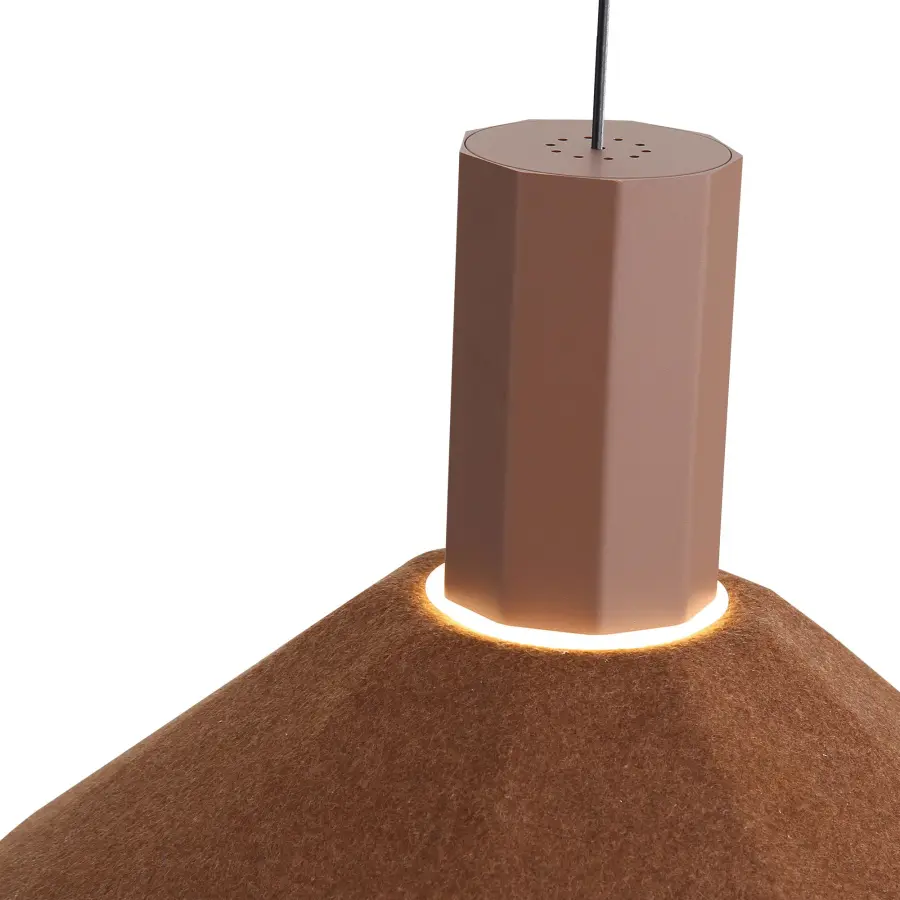 Golden Lighting Faroe 13" Integrated LED Pendant in Coffee/Black Felt - Image 3