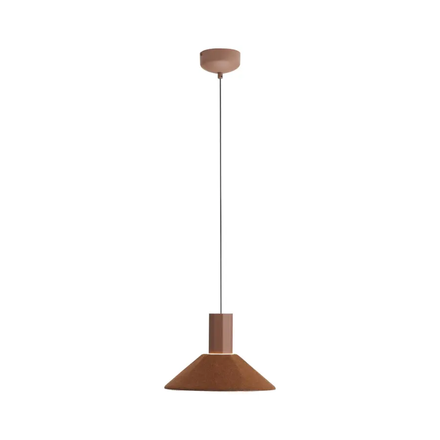 Golden Lighting Faroe 13" Integrated LED Pendant in Coffee/Black Felt - Image 4