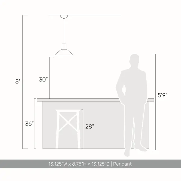 Golden Lighting Faroe 13" Integrated LED Pendant in Coffee/Black Felt - Image 8
