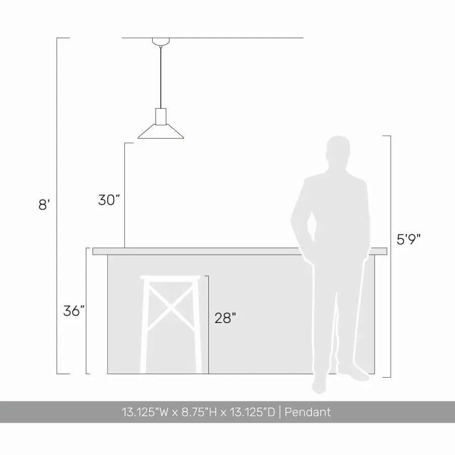 Golden Lighting Faroe 13" Integrated LED Pendant in Coffee/Black Felt - Image 8
