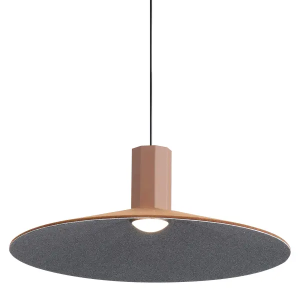 Golden Lighting Faroe 20" Integrated LED Pendant in Coffee/Black Felt - Image 1
