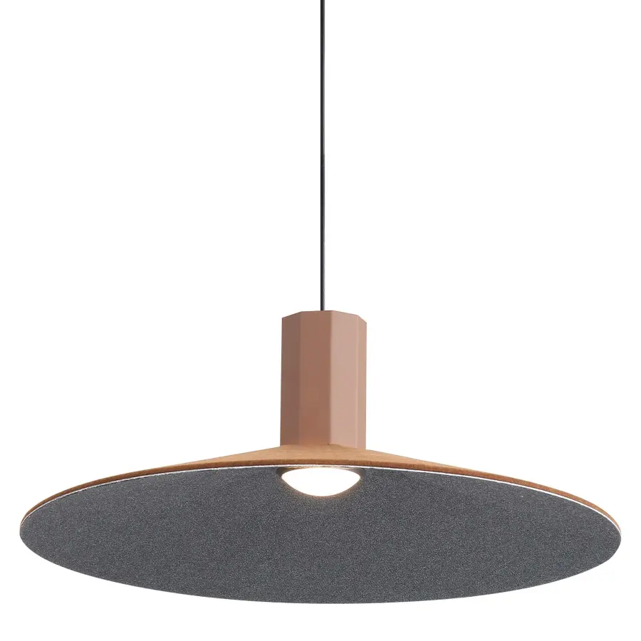 Golden Lighting Faroe 20" Integrated LED Pendant in Coffee/Black Felt - Image 1